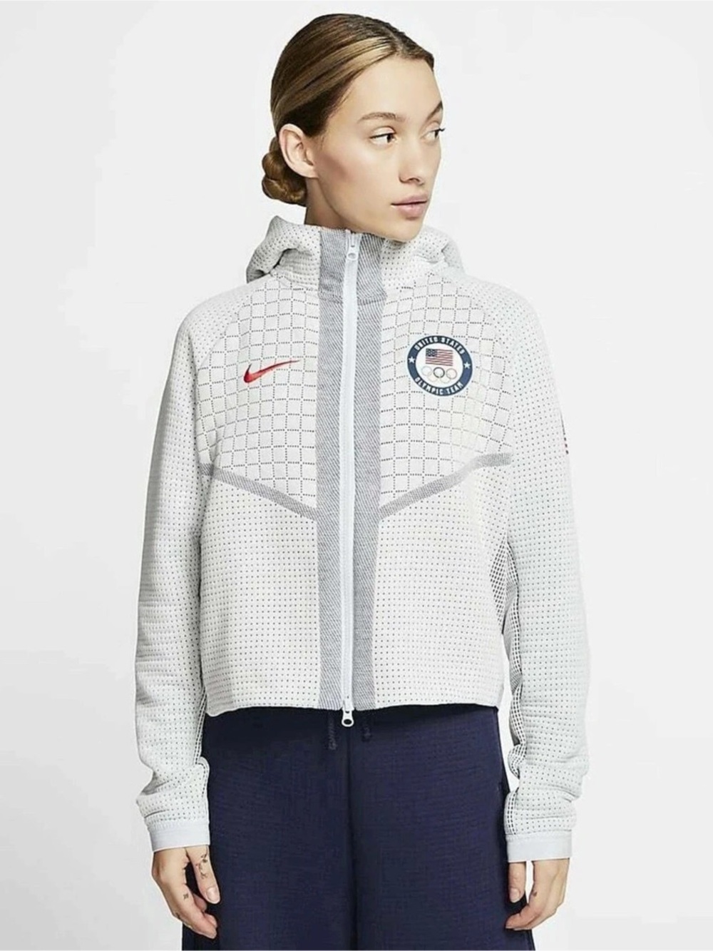 Nike Women Tech Fleece Full Zip Hoodie Jacket Team USA Olympic Windrunner